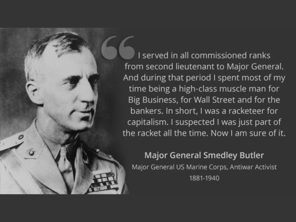 <a href="/ArmaLite15OU812/">LD Basler</a> <a href="/RighterThanRigh/">@RighterThanRight</a> Do they not teach you fucks about Smedley Butler anymore ? FUBAR