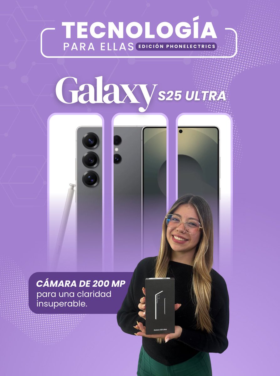 PHONELECTRICS's tweet photo. Tecnología para ELLAS: Potencia, estilo y exclusividad. ✨

En Phonelectrics sabemos que para una mujer que lo hace todo, un celular “normal” no es suficiente. Necesitas un aliado que te siga el ritmo.📲👑

#tecnologia #celulares #gamaalta #tech #regalomujer https://t.co/9OPBHj3R2i