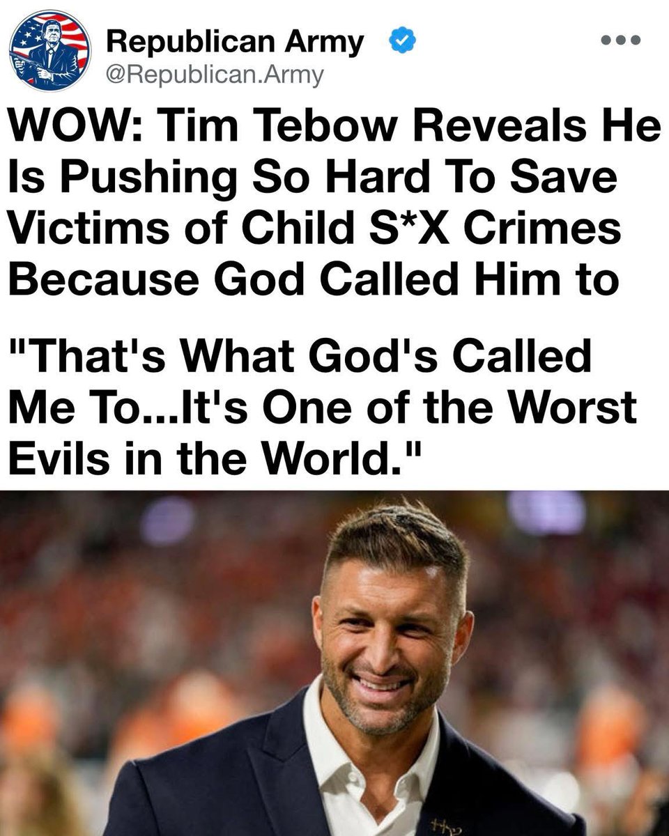 Tim Tebow's powerful words remind us what true purpose looks like. He could have rested on football fame, but instead he answered a higher calling to rescue the most vulnerable among us—innocent children trapped in the horrors of sexual exploitation. This is faith put into