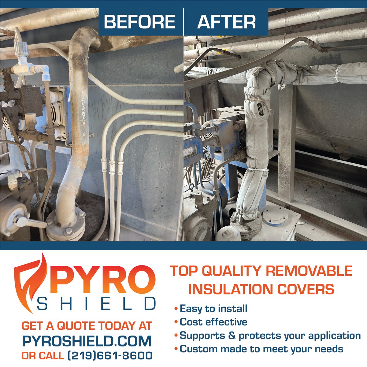 PyroShieldInc's tweet photo. Get a quote today for our Removable Insulation Covers at https://t.co/wXRpqiNUV9 or call (219) 661-8600! https://t.co/Le9GODkjgL