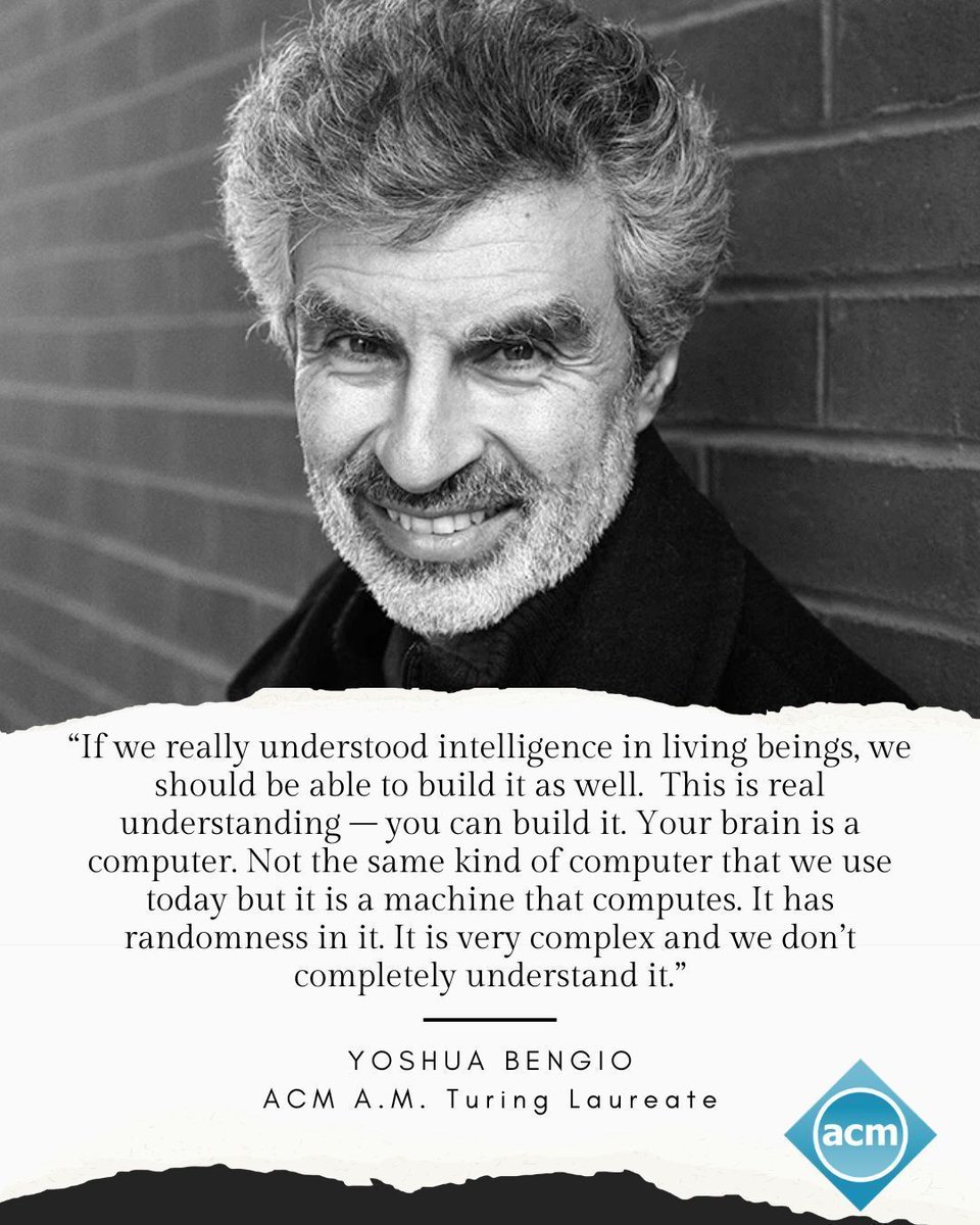 TheOfficialACM's tweet image. Happy Birthday to Yoshua Bengio, recipient of the 2018 #ACMTuringAward! In this Heidelberg Laureate Forum  interview, Bengio discusses his views on the nature of intelligence. youtube.com/watch?v=PHhFI8….  #AI #ComputerScience