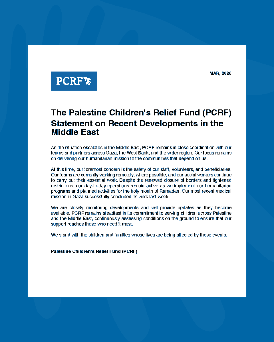 The PCRF (Palestine Children's Relief Fund) tweet media
