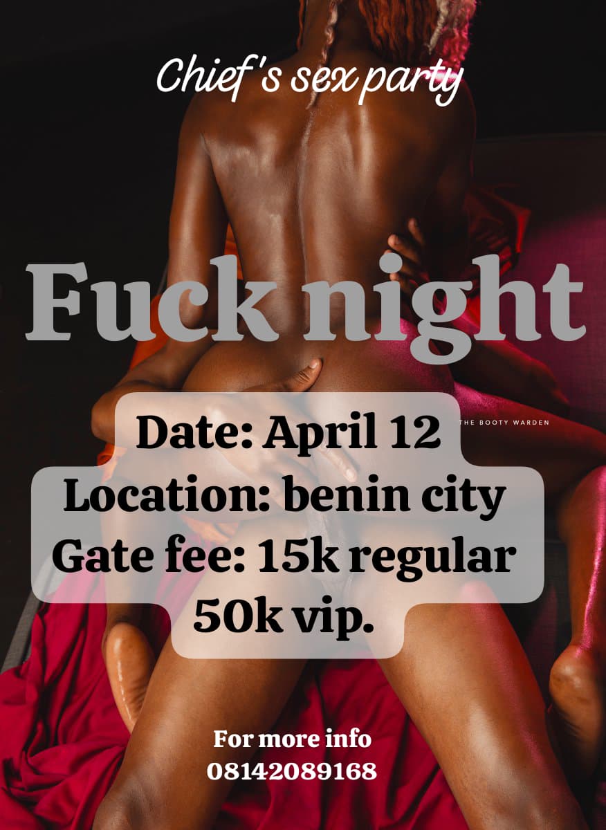 Benin_chief's tweet photo. The long awaited. 18+ pajama party called Chief’s Party will hold in Benin City on April 12 (7 PM till dawn). Guests must wear pajamas. Entry for men is ₦15k (regular) or ₦35k (star). Only paid and verified members get full details, and payments are non-refundable. https://t.co/XhhfGgLpzC