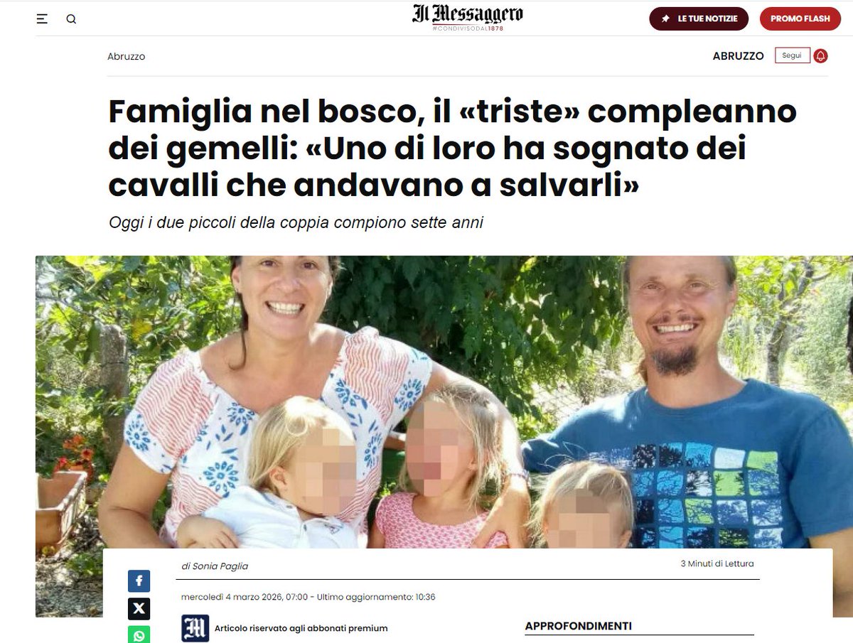 Spero con tutto il cuore che abbiano la forza di fare causa al Comune di #Palmoli e che lo mandino in rovina insieme a tutti coloro che si sono prestati a questo scempio 
Nessuno escluso #famiglianelbosco