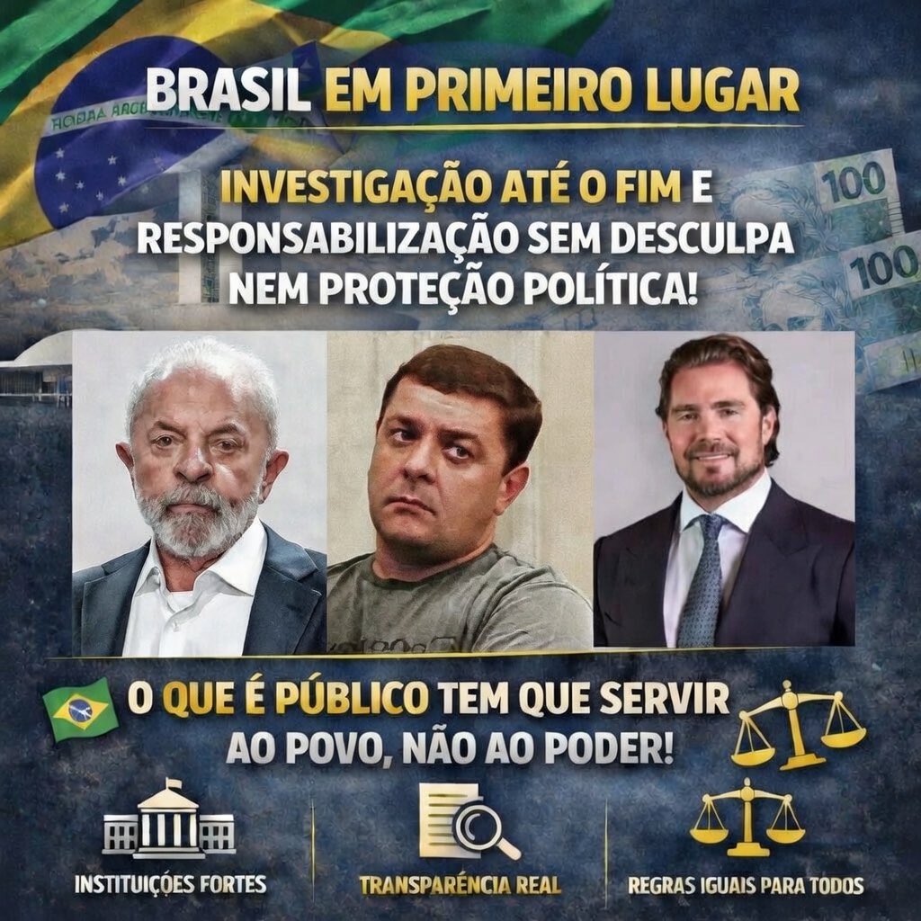 O Brasil precisa vir em primeiro lugar. 🇧🇷

Escândalos envolvendo crédito público, bancos e conexões políticas mostram um problema antigo, quando o Estado vira ferramenta de grupos de poder, quem paga a conta é o povo brasileiro.