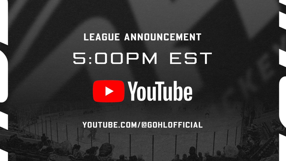 The GOHL will make a major announcement regarding the 2026-2027 season at 5:00pm EST on our YouTube Channel

Click here: youtube.com/watch?v=unOeWl…