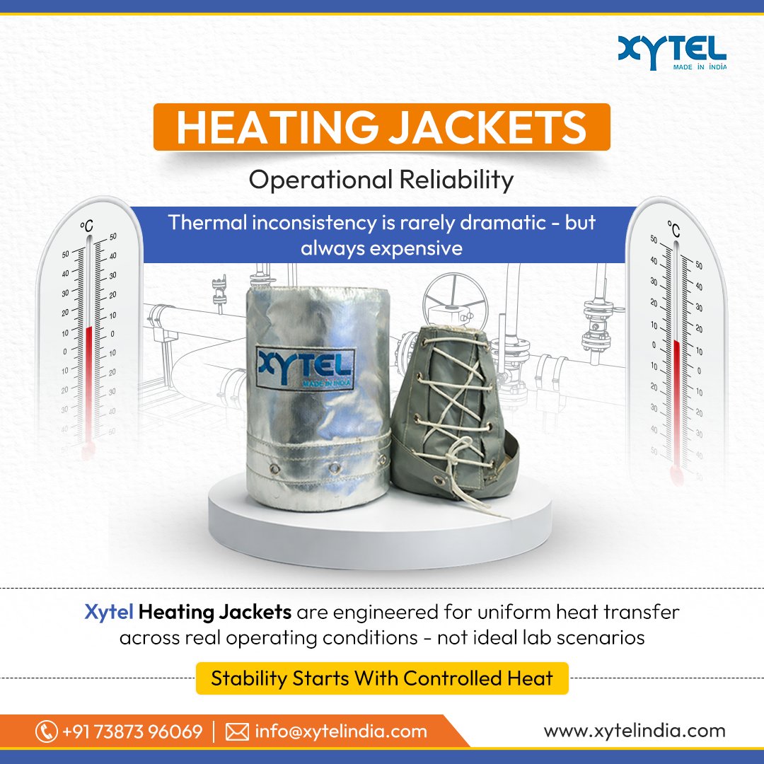 XytelIndia's tweet photo. Thermal inconsistency is rarely dramatic - but always expensive.

𝐗𝐲𝐭𝐞𝐥 𝐇𝐞𝐚𝐭𝐢𝐧𝐠 𝐉𝐚𝐜𝐤𝐞𝐭𝐬 ensure uniform heat transfer and reliable process performance.

Stability starts with controlled heat.

#ProcessEngineering #IndustrialHeating #OperationalReliability #Xytel https://t.co/ulJJmKirYg