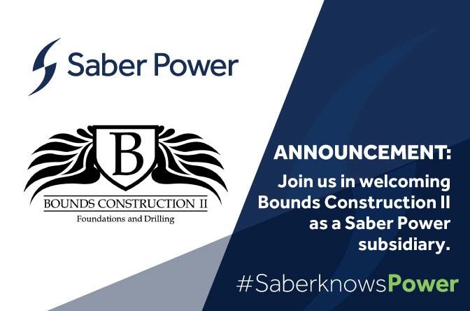 saberpower's tweet photo. Our Team is Growing! Saber Power has acquired Bounds Construction II as a subsidiary. Read the article:https://t.co/2Vy2GZF5jT #FoundationConstruction #PowerSystemSpecialists #IndustrialInfrastructure https://t.co/XdvDSHKP97