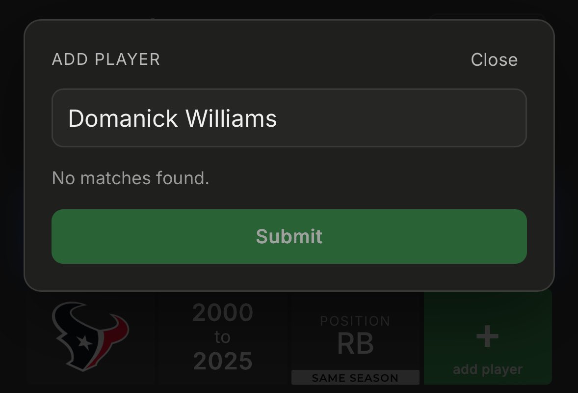 50CalCards's tweet photo. @StatpadGame Any reason Domanick Davis (changed last name to Williams) doesn’t show up? https://t.co/IlsqAd7tFu