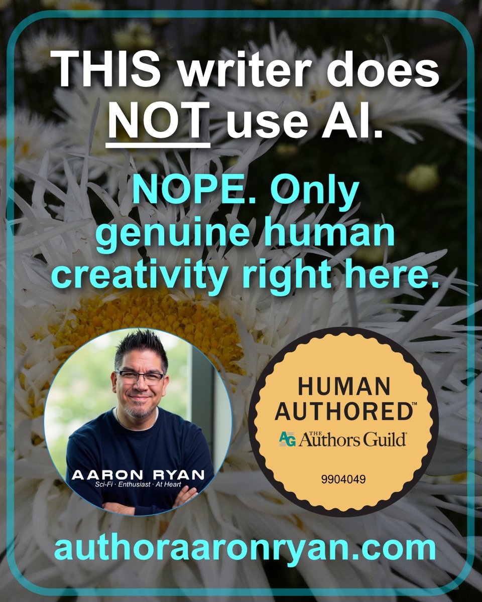 AuthorAaronRyan's tweet image. Won't do it.  Nope.  No thank you.

#saynotoai #savethehumans #realcreativity #itAIntforme #verifiedhuman