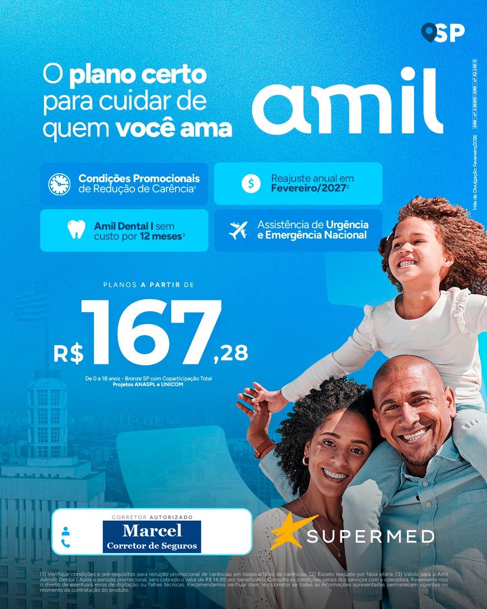 MarcelSeguros's tweet image. Amil Saúde!
Fale conosco e conheça todos os planos: marcelseguros.com
#Amil #PlanosdeSaúde #MarcelCorretordeSeguros