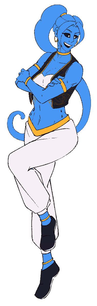 Hi! I took part in this. Drew Hokus, the blue genie girl on the left