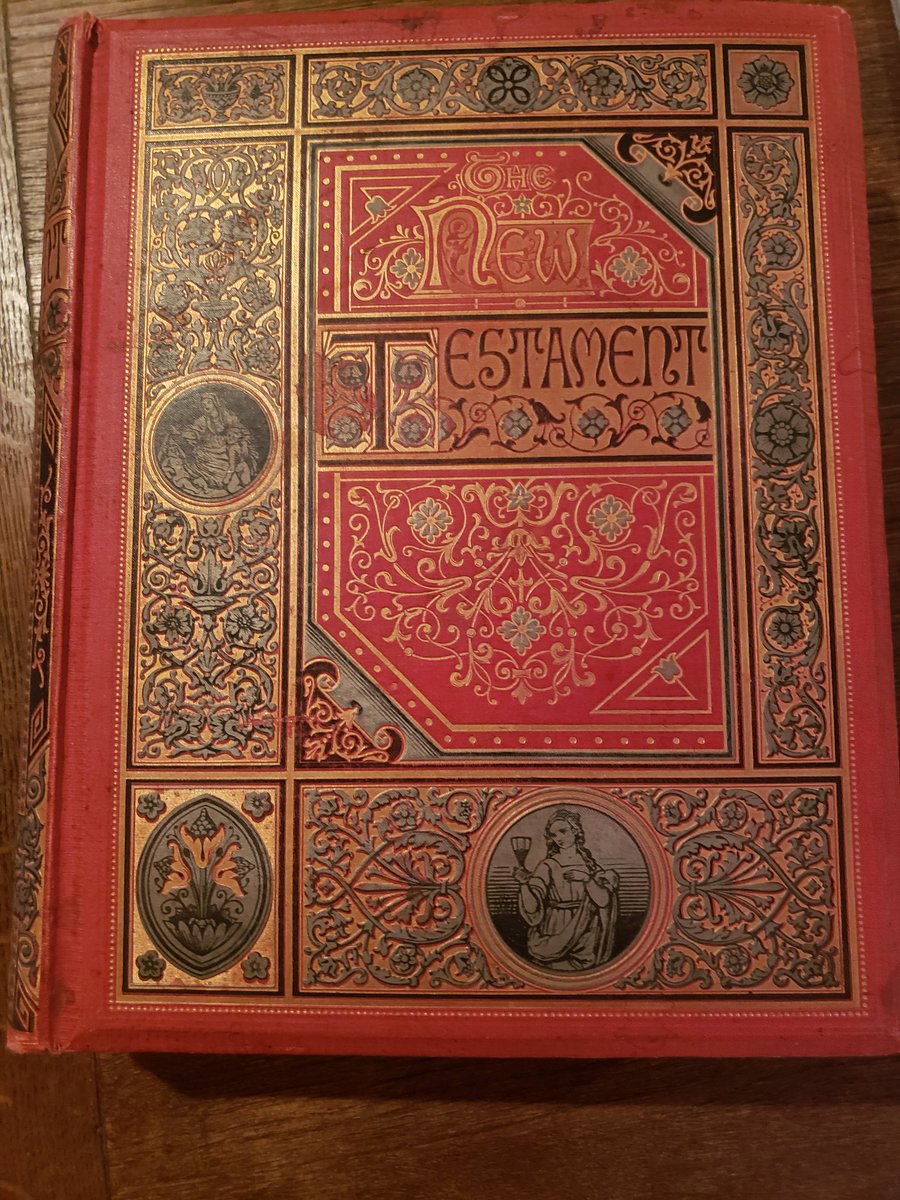 To honor World Book Day (in the UK), I'm sharing a recent acquisition: an 1884 edition of the New Testament, published in Boston and beautifully decorated. It was owned by an Isaac Shannon in 1888.

#WorldBookDay2026