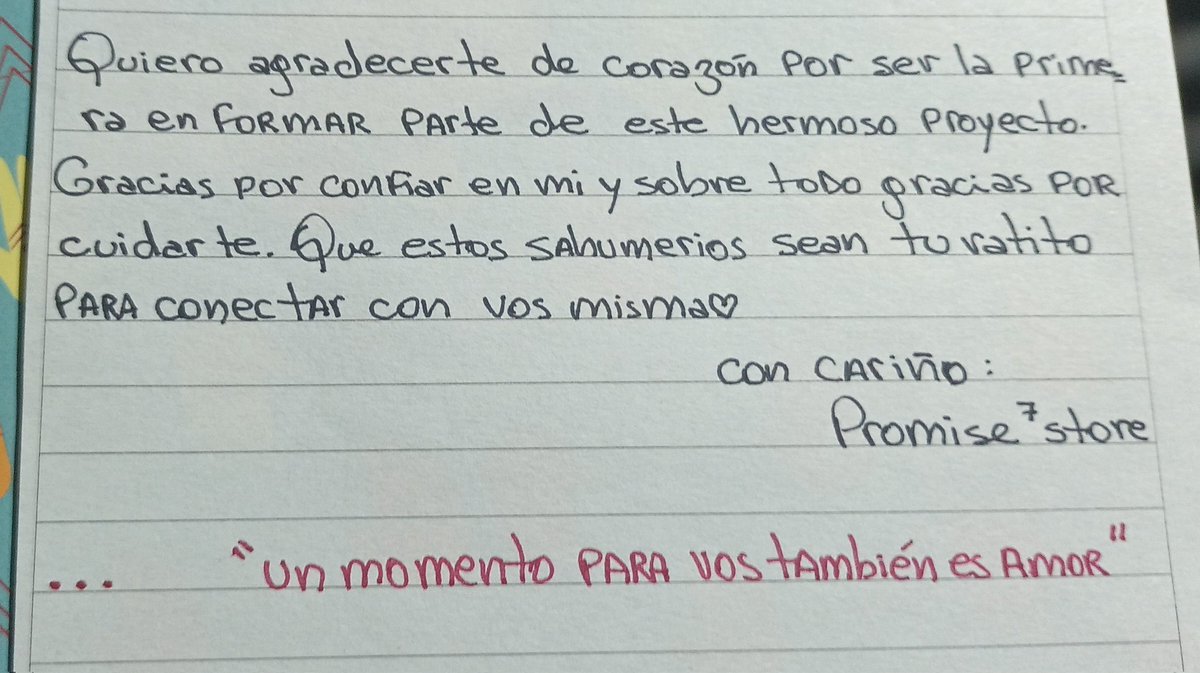 Esta es la cartita, la hice con mucho amor y mucha felicidad:(🫶