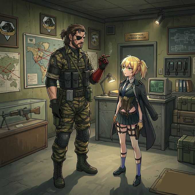 #ドルフロ世界にメタルギアのキャラがやってきたら
カズ「この世界のAI技術の結晶ともいえるものを回収した。というよりも連れてきたが正解だろうが」
スネーク「戦術人形か」
カズ「少し話してみたが本当にこれが機械なのか疑う」
スネーク「お前……いや君が戦術人形の」 