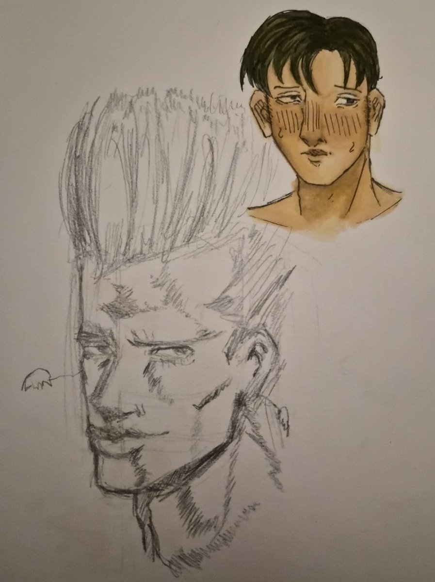 ythooof's tweet photo. Did some sketching today i love polnareff♡ ignore the levi idk why hes there https://t.co/oH3trnU4BK