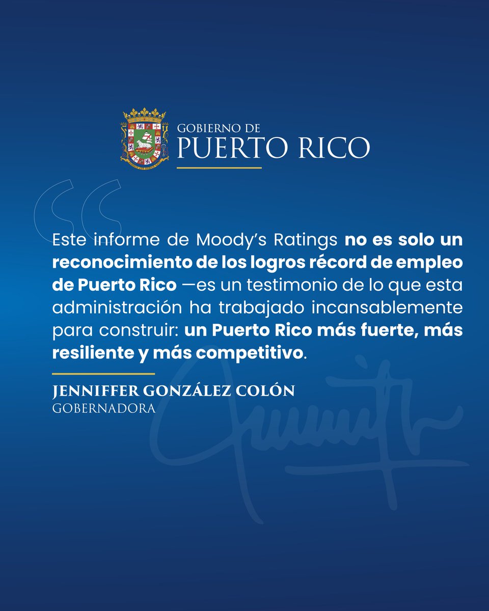 Cuando asumimos el cargo, nos comprometimos a transformar las finanzas públicas de Puerto Rico, atraer inversiones de clase mundial y reconstruir los cimientos de nuestra economía. El hecho de que una agencia de calificación crediticia líder publique nuevamente un análisis a