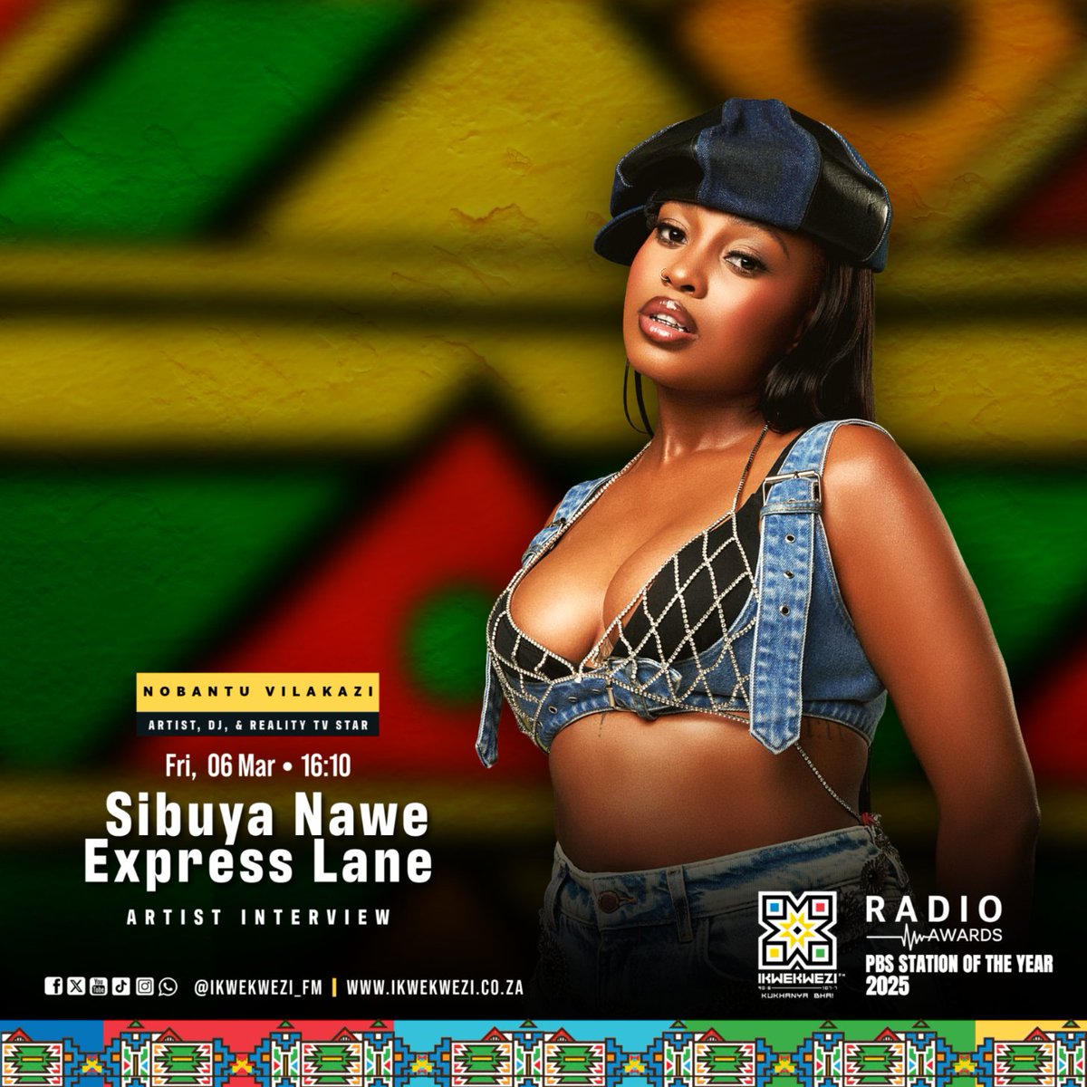 Ikwekwezi_FM's tweet photo. Wamukelekile ehlelweni #SibuyaNaweExpressLane 🔥
⏰16:10 #ArtistInterview // Nobantu Vilakazi, Artist, DJ, & Reality TV Star
⏰16:42 #ExpressLaneMix // P Live
⏰17:00 Fulela Wanethwa // Themba Bavaria Sindane & Sphiwe Louis Ntuli
#UmkhanyoNgowakho
📱 https://t.co/7Rb5HTCkOd https://t.co/OV8ML2Fy74