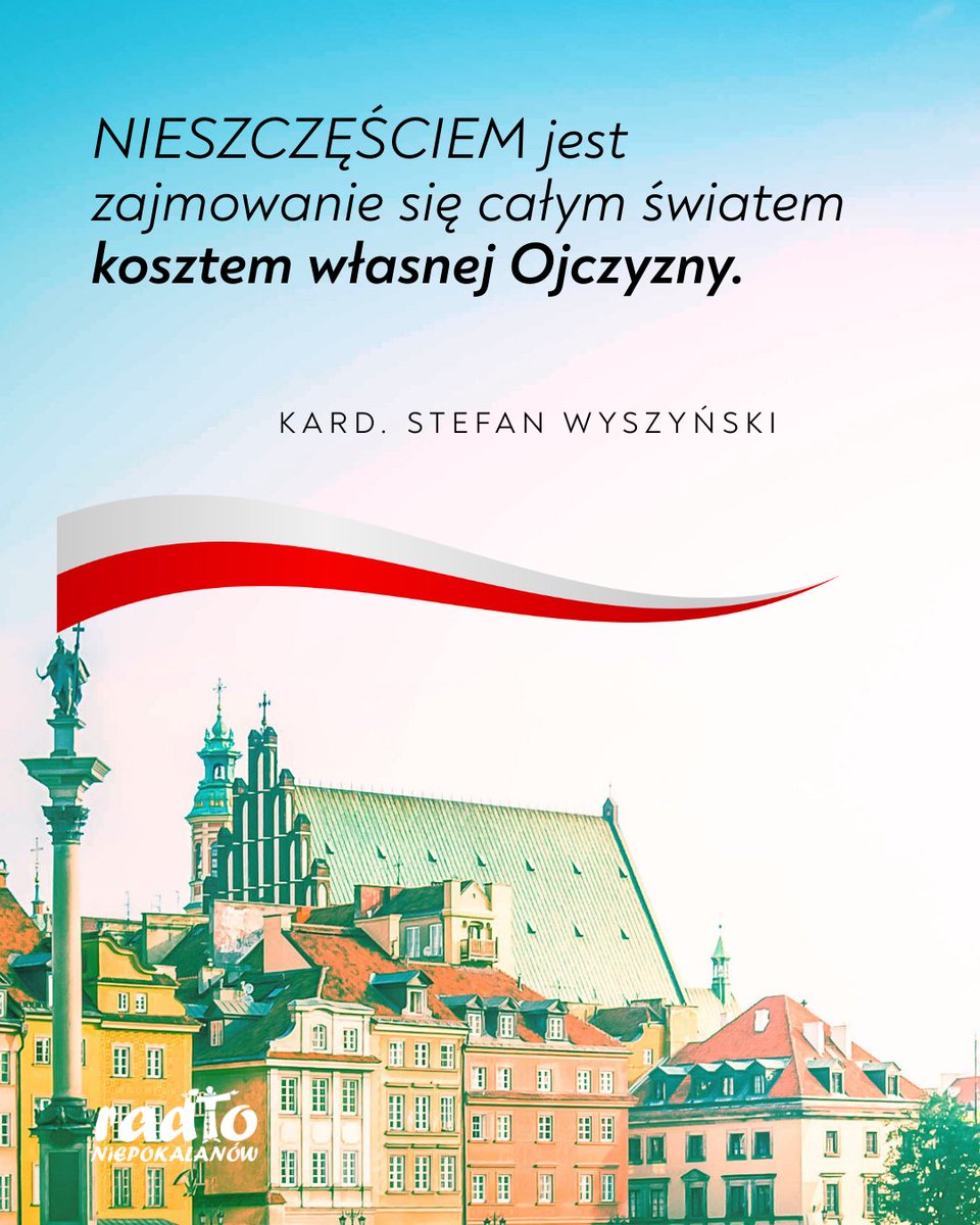 W tym roku mija 50 lat od wypowiedzenia tych słów. 

#StefanWyszyński:  "Niestety, u nas dzieje się trochę inaczej – „zbawia” się cały świat, kosztem Polski. To jest zakłócenie ładu społecznego, które musi być co tchu naprawione, jeżeli nasza #Ojczyzna ma przetrwać w pokoju."