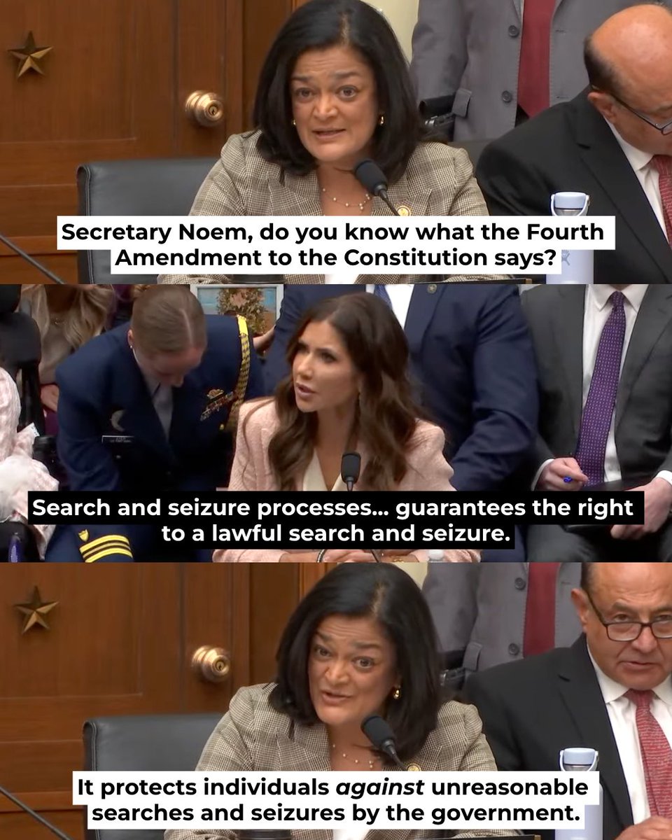 Good riddance, Kristi Noem. 

If she couldn’t be trusted to remember your basic constitutional rights, she shouldn’t be trusted to lead an executive agency with access to billions of taxpayer dollars.