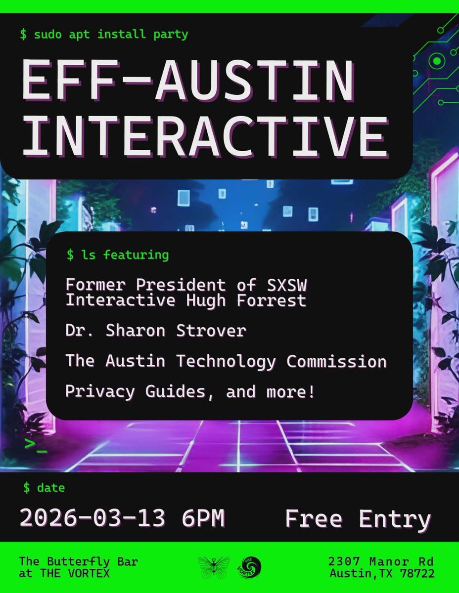 EFF-Austin (@effaustin@mastodon.social) tweet media