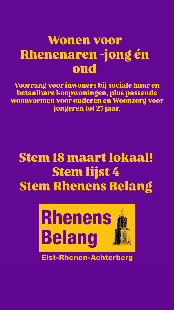 #wonen #rhenen #elstut #achterberg #lijst4 #rhenensbelang