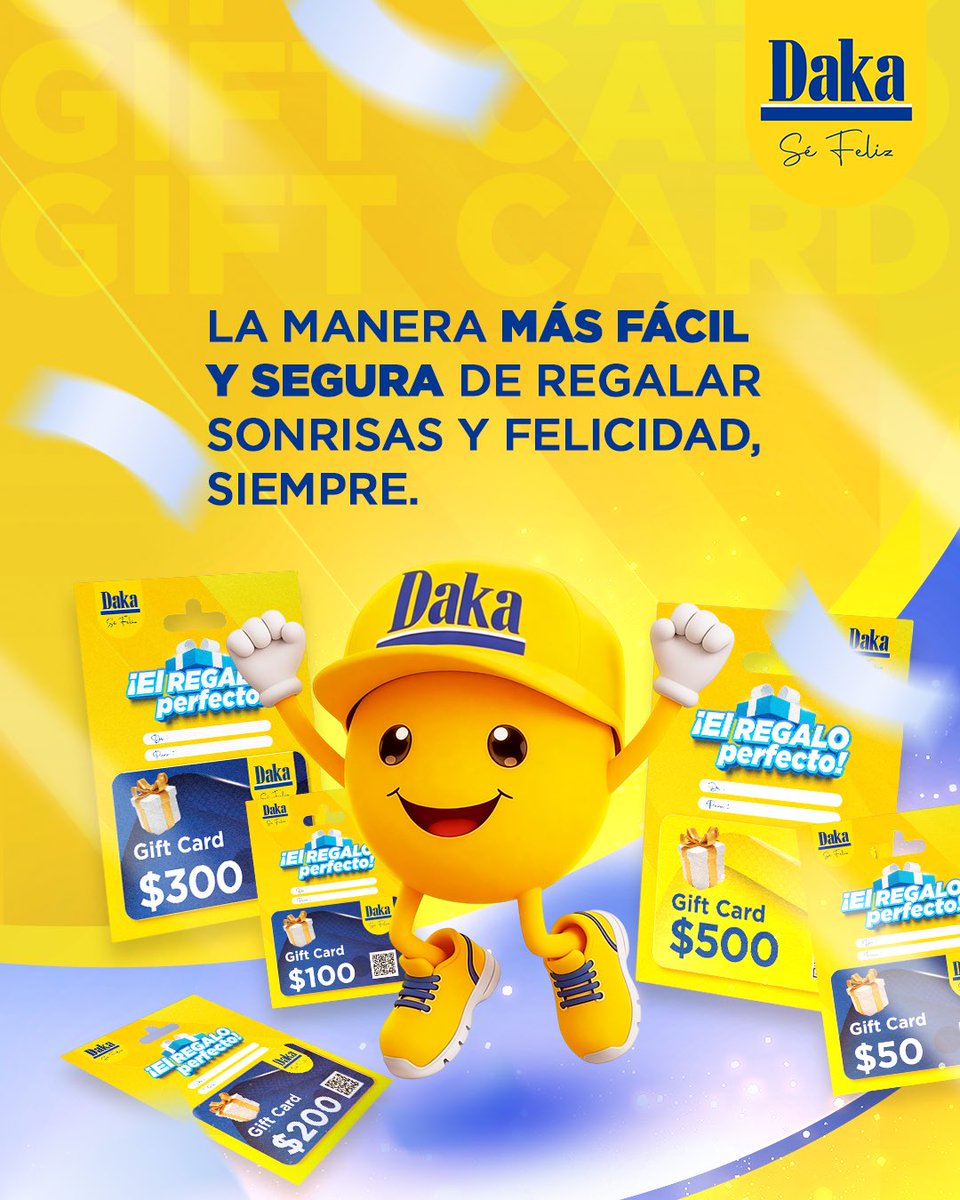 tiendasdaka's tweet image. ¿El regalo que realmente te hace feliz? ¡Ya está aquí!💛🤩👀

El regalo perfecto son nuestras #GiftCards las cuales se convierten en tu aliado para que le brindes a tus seres queridos la libertad de elegir lo mejor en tecnología, hogar y mucho más. 🏠💻

📍Visítanos en nuestra