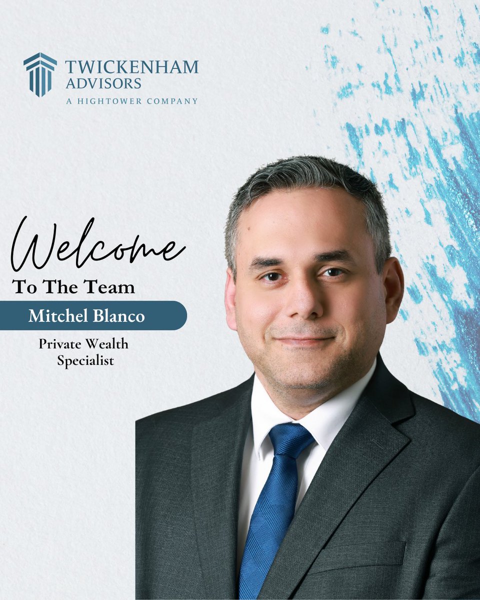 HT_Twickenham's tweet photo. We are pleased to welcome Mitchel Blanco to Twickenham Advisors. With more than two decades of management and client relationship experience, he brings a thoughtful, service driven approach to supporting clients and strengthening our Operations team. 🎉 https://t.co/Aj7NwHpOOX