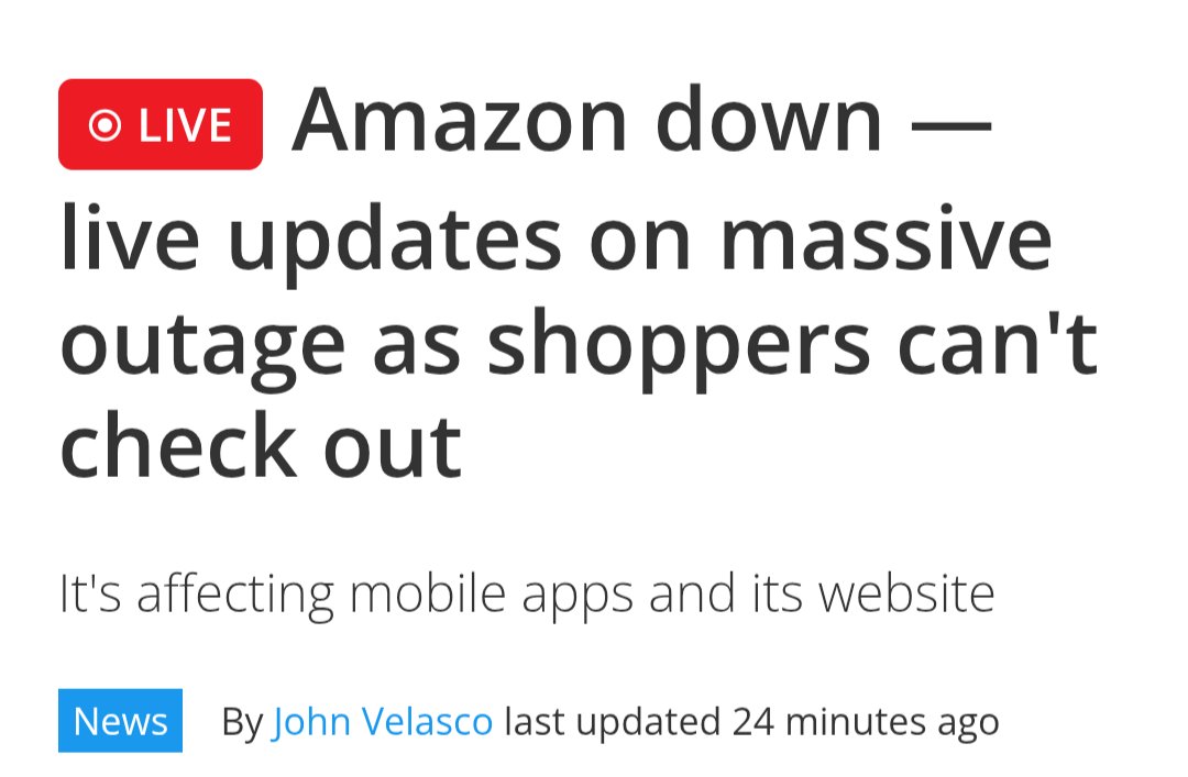 TheRealThelmaJ1's tweet image. Amazon's shopping cart down for 90 minutes now.  Iran is that you?

Bezos going to be regretting making that fake documentary.