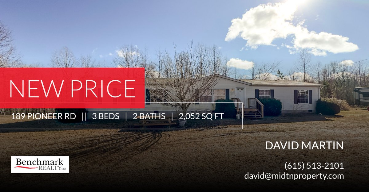 daveatnight's tweet photo. 📍 New Price 📍 This recently reduced home at 189 Pioneer Rd in Hohenwald won't last long, so, don't wait to set up a showing! Reach out here or at (615) 513-2101 for more information! https://t.co/hk5unTIxrN https://t.co/9Lk0kinPav