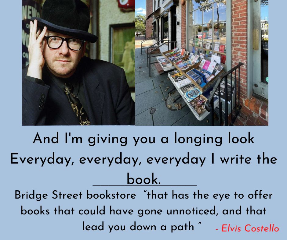 QuayBooksStore's tweet image. From an interview in which Elvis Costello talks about the role of independent bookshops.
Like Bridge Street bookstore, at Quay Books we try to have a highly curated selection rather than large commercial inventories and to have strong sections in literary fiction, philosophy,