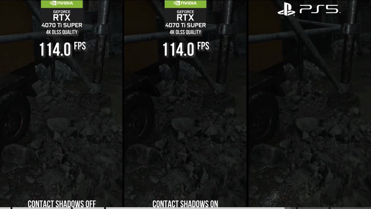Durrtydoesit's tweet photo. High end #PeeCee running almost identical settings in #ResidentEvil9Requiem to base #Playstation5 according to @digitalfoundry!! Not even shipping with #PathBasedRayTracing on AMD and Intel cards!!! https://t.co/4MOWMbs5uX