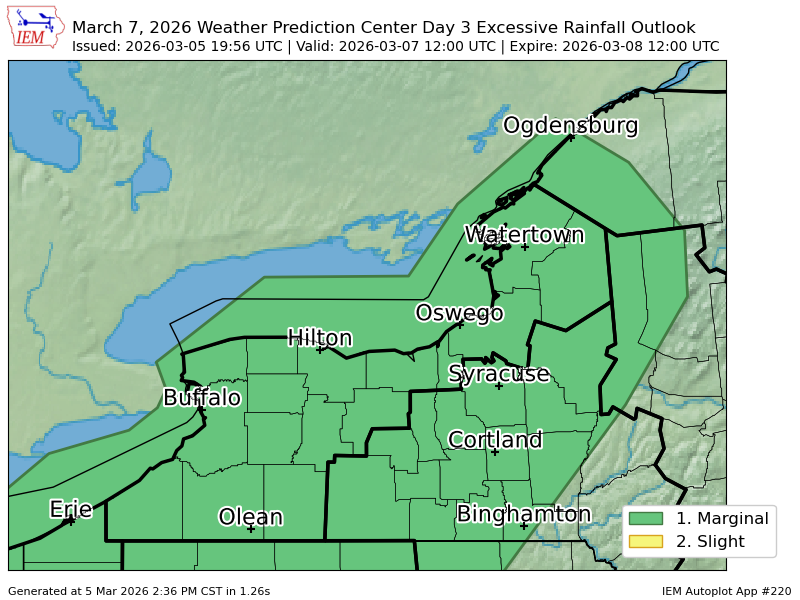 Wpc Riskmap WPC issues Day 3 Marginal Risk Excessive Rainfall Outlook at Mar 5, 19 ...