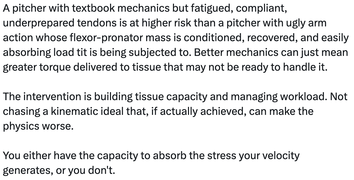 This whole post deserves multiple read throughs, but this part in particular is CRITICALLY important if you actually care about the mechanism of throwing injuries.