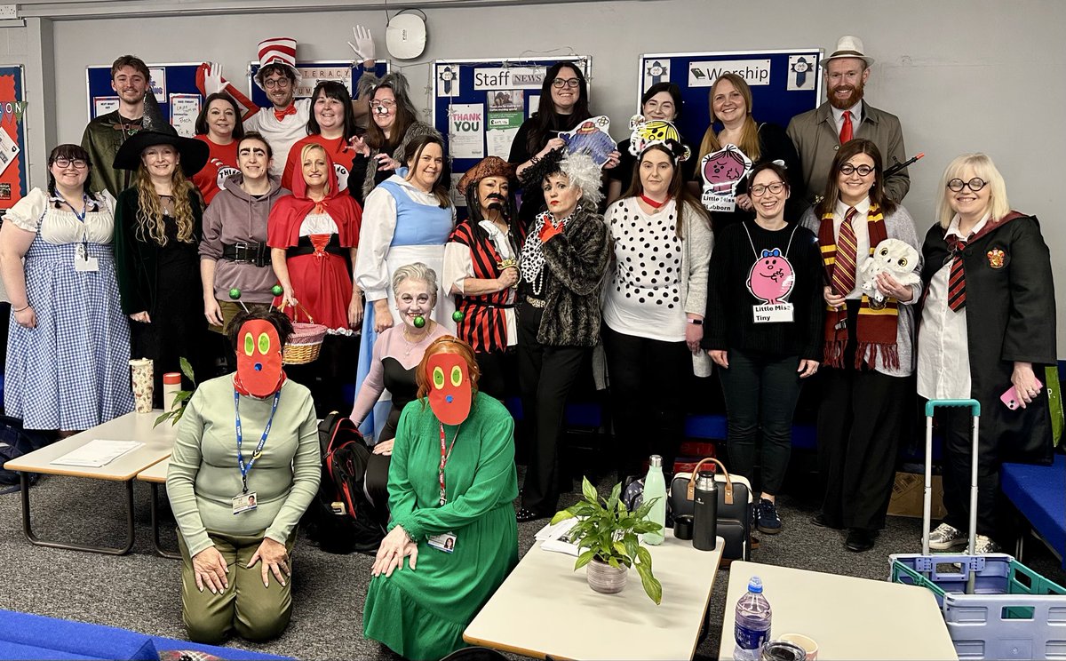 SJBAberdareEng's tweet photo. The staff of SJB joining in the 2026 World Book Day celebrations! 📚🌏 https://t.co/Krgdec4ljD