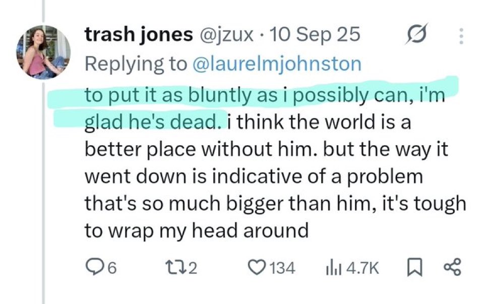 <a href="/jzux/">trash jones</a> You said this about Charlie Kirk.