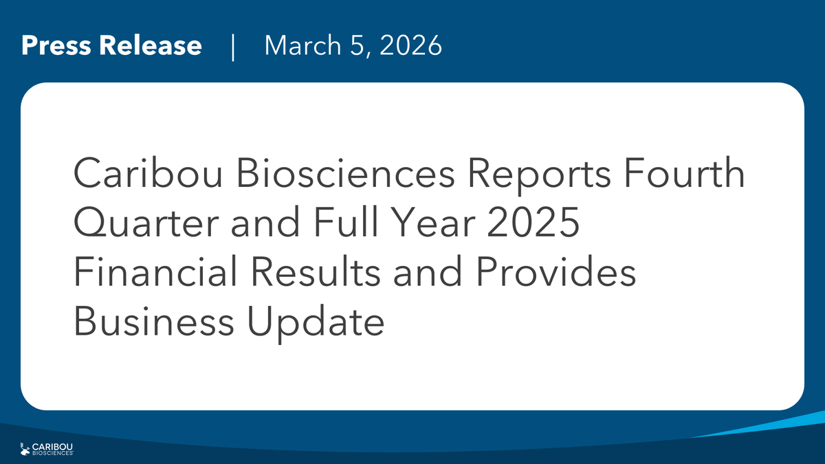 CaribouBio's tweet photo. Today, we reported our Q4 and FY2025 financial results. Learn more: https://t.co/xk0K4AJt6k #CellTherapy #CRISPR $CRBU https://t.co/mItGNaY0LM