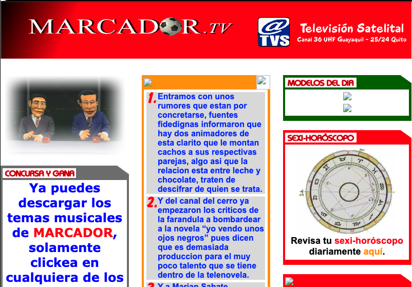 FhurtadoS's tweet photo. Algunas capturas de los sitios web de programas transmitidos por el extinto canal TV Satelital, entre ellos: Juega Conmigo, WebVeo y Marcador. https://t.co/xM0v93INbp