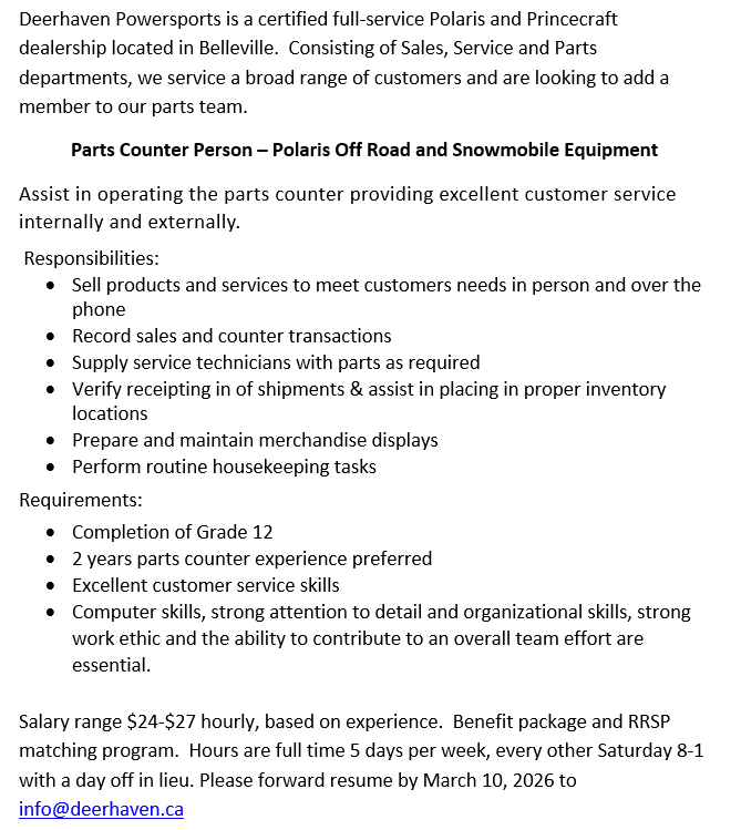 Deerhaven1's tweet photo. Join our team a Deerhaven Powersports!  Are you passionate about powersports and have great customer service skills?  Send us your resume to info@deerhaven.ca
https://t.co/wE00IBeEMs https://t.co/0nQVovf4TQ