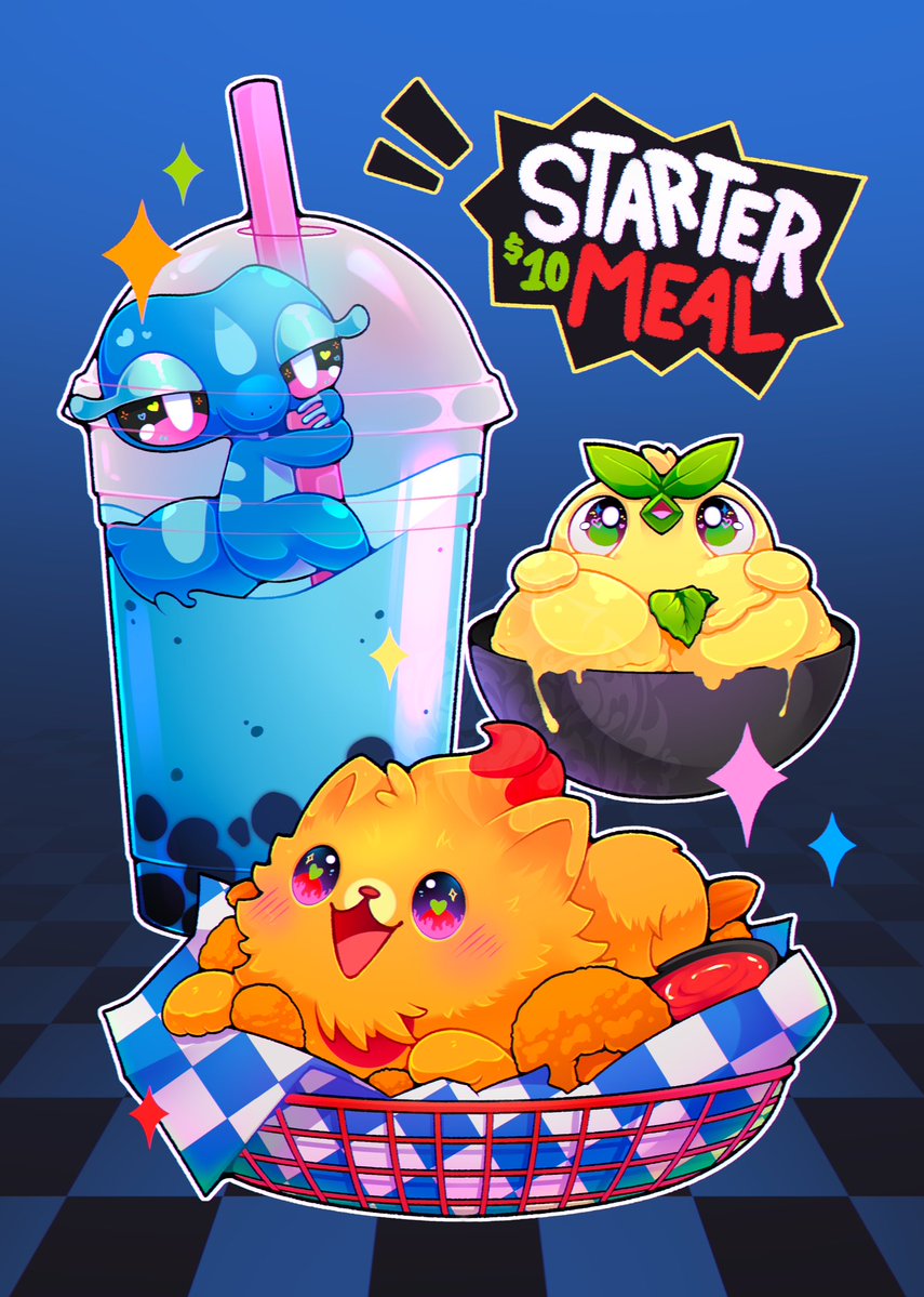 💦🔥🌿 A STARTER MEAL
Which are you picking? March Patreon rewards are here! New Gen 10 starters reminded me of food! 😅✨

#pokemon #Pokemon30