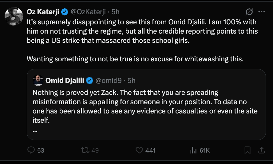 spectrecain's tweet photo. @BareLeft Do you know how wrong you have to be for Little Oz to come out against you and be right? Damn https://t.co/qomugwo7kJ