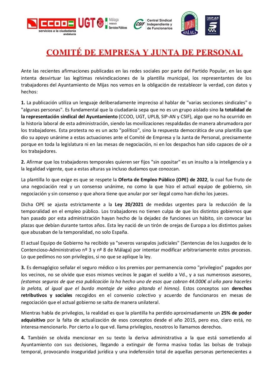 CCOOMijas's tweet photo. Carta abierta a Mijas, @eliasbendodo , @cuevas_dawson , @DiarioSUR ,@JuanMa_Moreno ,@JCMartinTorres ,@La_SER , @malagahoy_es ,@PPMalaga, @MijasCom, @MijasPSOE https://t.co/dq9RhashrP