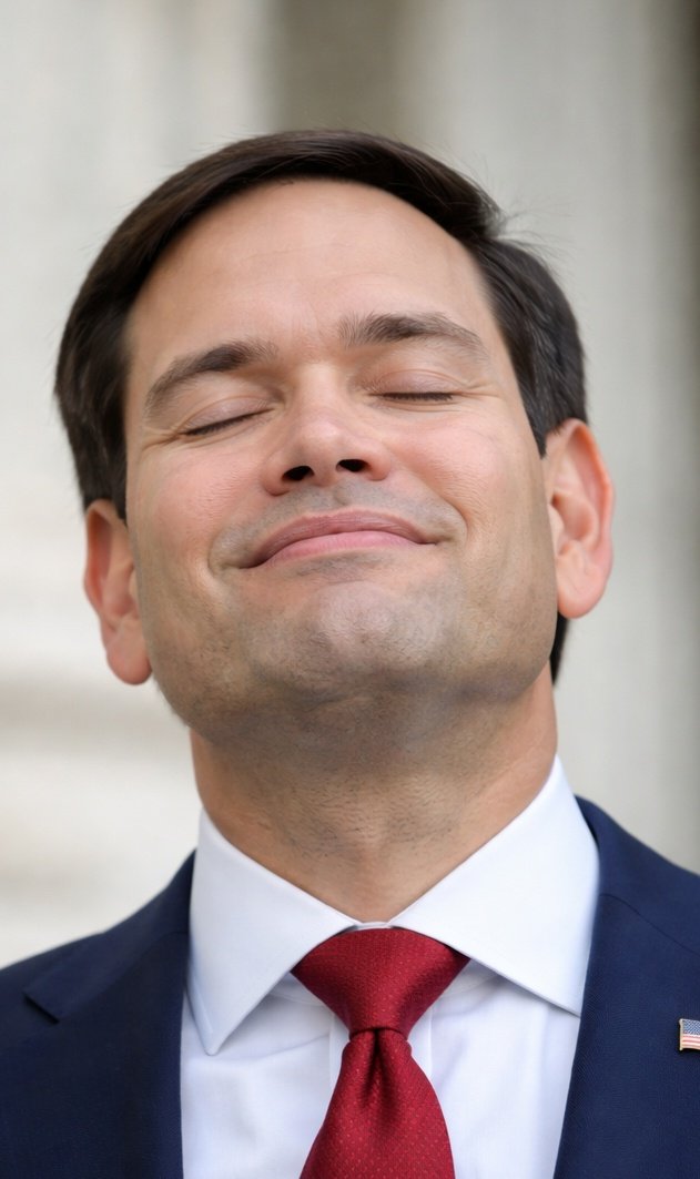 Marco Rubio hearing that he doesn't have to be Homeland Security Secretary.