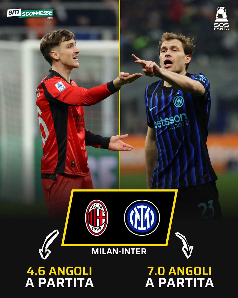 SOSFanta's tweet image. Derby in arrivo: chi scegli tra #Saelemaekers e #Barella? 🔥

Per altri dati su Sitiscommesse.com leggi qui ➡️ t.ly/xOMMR #adv