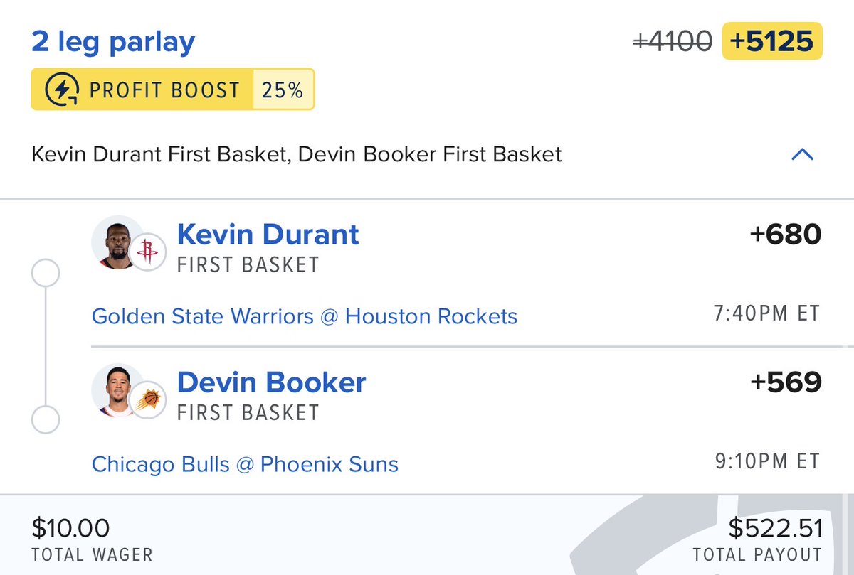 thepropdealer's tweet image. 2 players.
2 First Baskets.

My model's cashed two parlays this week.

We win $500 if it does it again 🎯

Betslip 🔗 tpd.bet/FirstBaskets3-5
