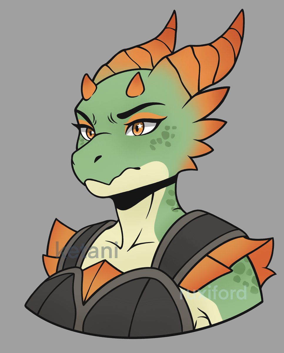 _ketani_'s tweet image. Process of creating a portrait for ruxiford ✨

#process #kobold #wip #artprocess