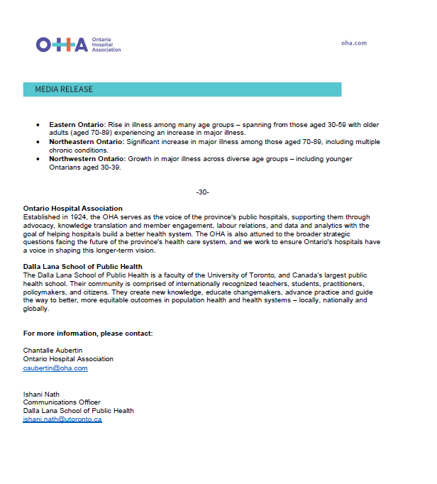 Ontario Hospital Association tweet media