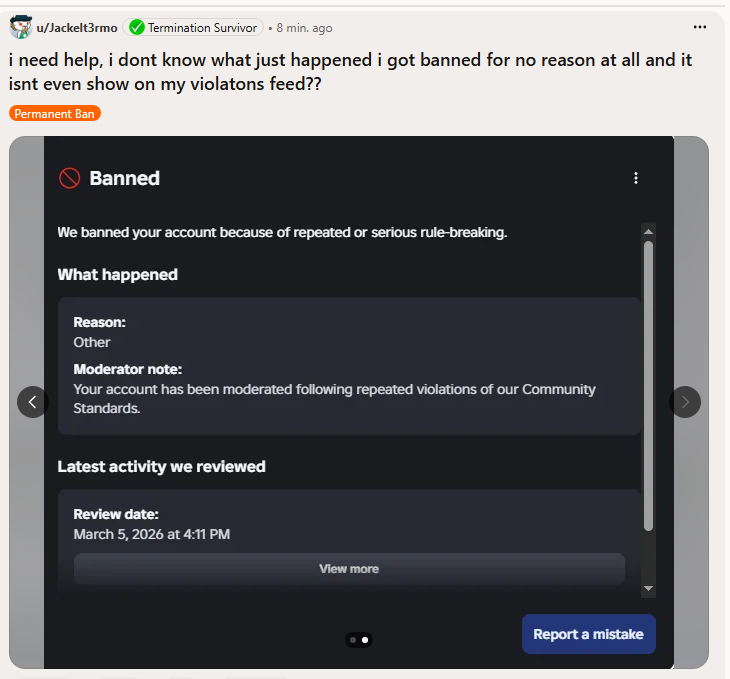 Apparently players who are banned often are now getting this