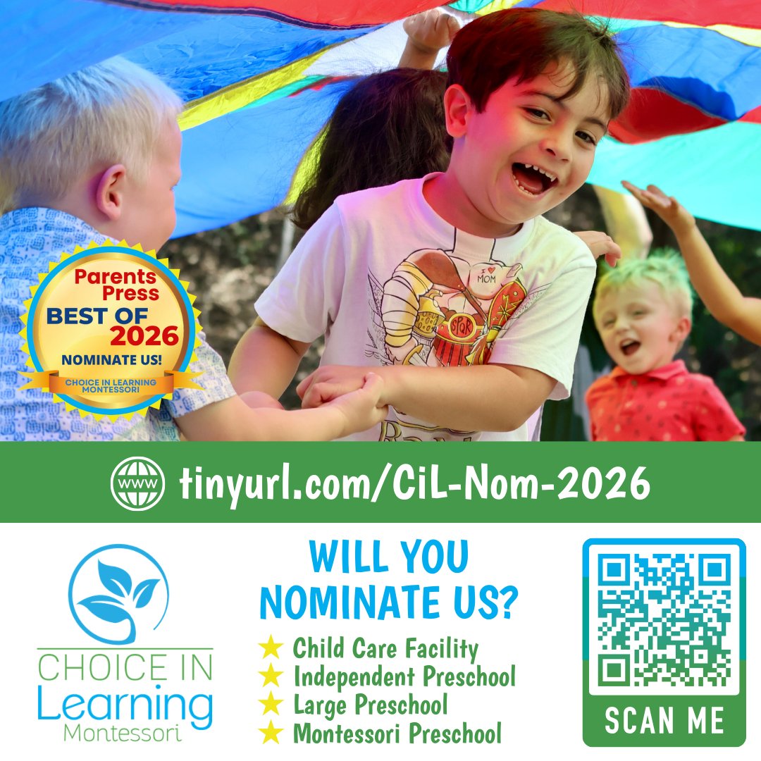 Nominations for <a href="/ParentsPressEB/">Parents Press</a>'s "Best of 2026" are now OPEN! Will you nominate us? It takes less than a minute!

Click Below &amp; Vote in All Four Categories:
💙  tinyurl.com/CiL-Nom-2026

⭐ Child Care Facility
⭐ Independent Preschool
⭐ Large Preschool
⭐ Montessori Preschool