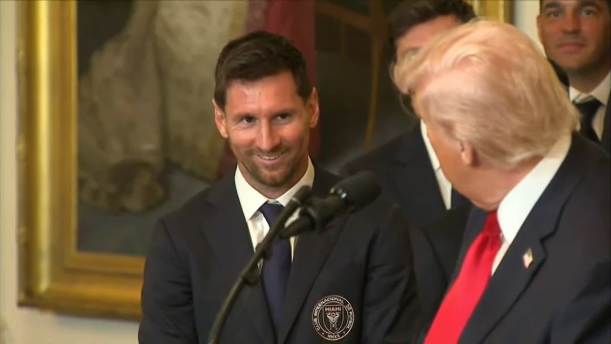 Trump le agradece a Messi por estar presente por primera vez en la Casa Blanca ✅️⚽️🐐